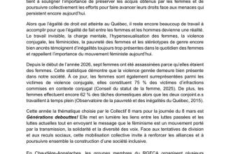 Communiqué de presse du RGFCA pour le 8 mars